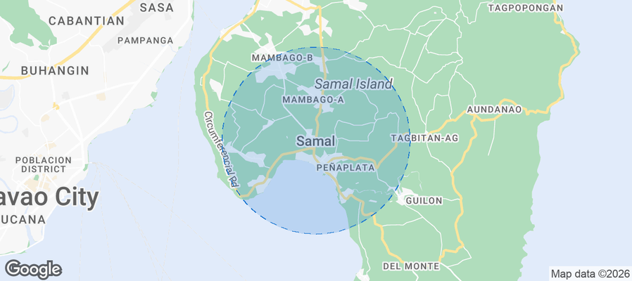 Island Garden City of Samal Airbnb map